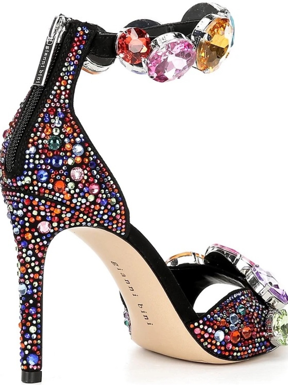 NWT Gianni Bini Oaklynn Rainbow Rhinestone Jewel Heels Sz 8,5 (no original box) - Picture 11 of 12